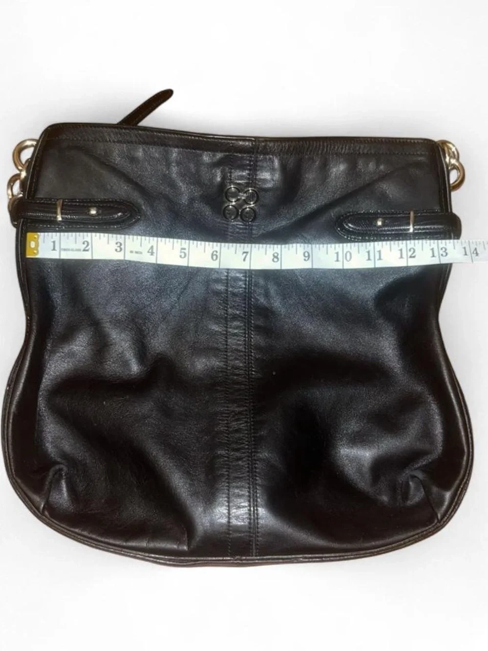 Coach Black Leather Hobo Shoulder Bag Silver Hardware
